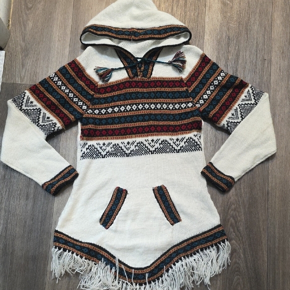 alpaca Other - Alpaca Artesania Cozy Multicolor Hooded Kids Dress